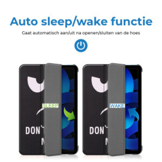 Tablethoes met screenprotector geschikt voor Apple iPad 11 (2025) A16 / iPad 10.9 (2022) - a16 hoes 2025 - iPad hoes 2025 - iPad hoes 10e generatie - Auto/Wake Functie - Tri-Fold - Don't Touch Me