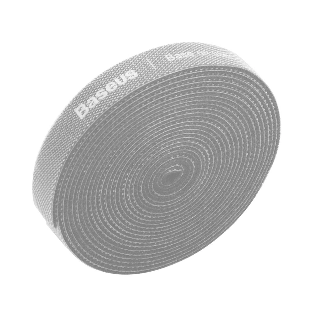 Baseus - Kabel Organiser - Kabelbinders - Klittenband zelfklevend - 3 Meter - Grijs afbeelding