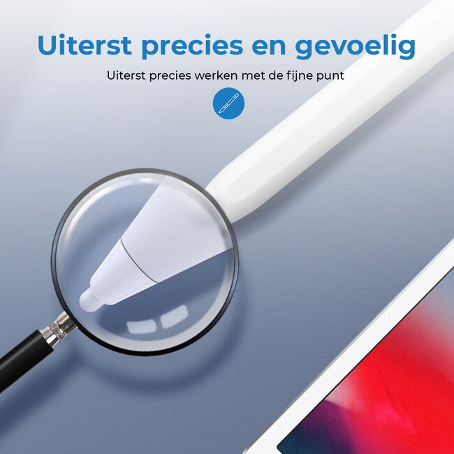 Active Stylus Pen Geschikt voor Apple iPad / iPad Pro / iPad Air / iPad Mini - Touchscreen pen met Palm Rejection - Apple Pen met extra punt, USB-C en Magnetisch - Wit