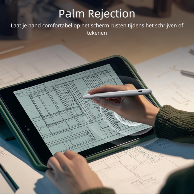 Active Stylus Pen Geschikt voor Apple iPad / iPad Pro / iPad Air / iPad Mini - Touchscreen pen met Palm Rejection - Apple Pen met extra punt, USB-C en Magnetisch - Wit