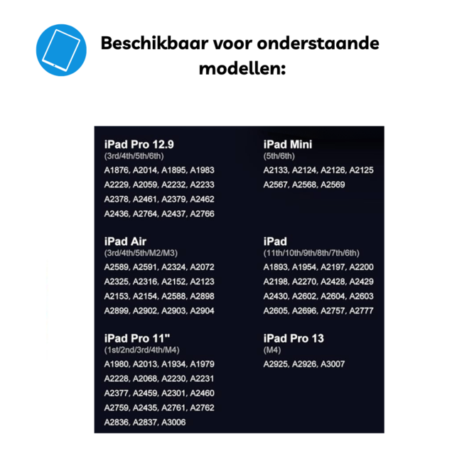 Active Stylus Pen - Alleen geschikt voor iPads 2018-2025 - Magnetisch - Stylus pen - USB-C - Stylus pen iPad - Wit