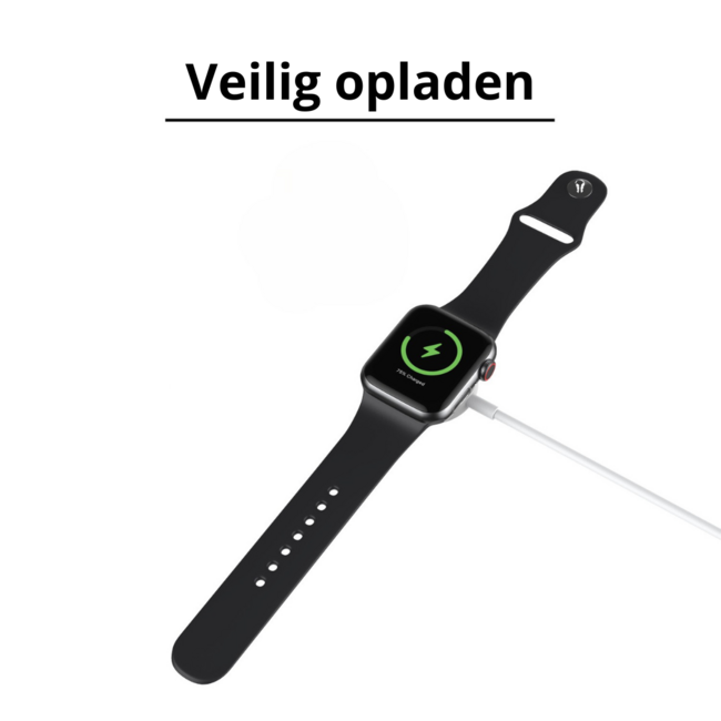 USB - A - Oplaadkabel geschikt voor Apple Watch Series 1/2/3/4/5/6/7/8/9/10/11/SE/Ultra/Ultra 2/Ultra 3 & Geschikt voor alle Apple iPhone t/m 14 - 1,2 meter - TPE - Wit