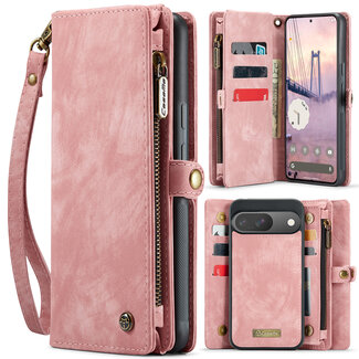 CaseMe CaseMe - Telefoonhoesje geschikt voor Google Pixel 10/10 Pro - 2 in 1 Book Case en Back Cover - Lichtroze