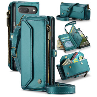 CaseMe CaseMe - Telefoonhoesje geschikt voor Google Pixel 10/10 Pro - Wallet Book Case met Schouder Strap - Groen