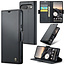 CaseMe - Hoesje geschikt voor Google Pixel 10/10 Pro  - Retro Wallet Book Case - Met Magnetische Sluiting - Zwart