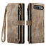 CaseMe - Hoesje geschikt voor Google Pixel 10/10 Pro - Vintage Wallet Book Case Ritssluiting - Met Magneetsluiting - Bruin