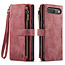 CaseMe - Hoesje geschikt voor Google Pixel 10/10 Pro - Vintage Wallet Book Case Ritssluiting - Met Magneetsluiting - Rood