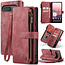 CaseMe - Hoesje geschikt voor Google Pixel 10/10 Pro - Vintage Wallet Book Case Ritssluiting - Met Magneetsluiting - Rood