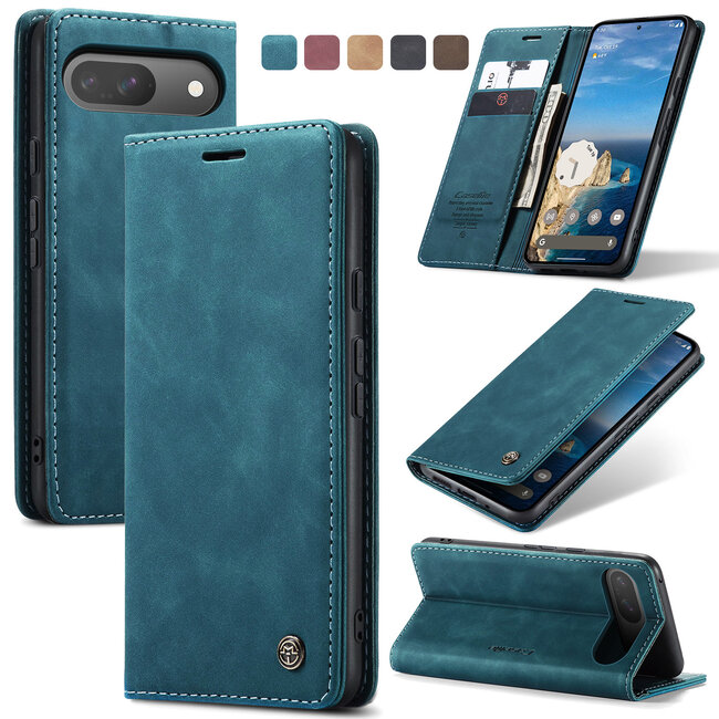 Caseme - Telefoonhoesje geschikt voor Google Pixel 10/10 Pro - Wallet Book Case - Met Magnetische Sluiting - Blauw