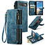 CaseMe - Hoesje geschikt voor Google Pixel 10/10 Pro - Vintage Wallet Book Case Ritssluiting - Met Magneetsluiting - Blauw