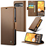 CaseMe - Hoesje geschikt voor Google Pixel 10/10 Pro  - Retro Wallet Book Case - Met Magnetische Sluiting - Bruin
