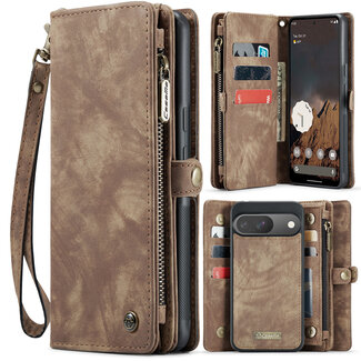 CaseMe CaseMe - Telefoonhoesje geschikt voor Google Pixel 10/10 Pro - 2 in 1 Book Case en Back Cover - Bruin