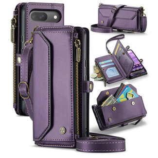 CaseMe CaseMe - Telefoonhoesje geschikt voor Google Pixel 10/10 Pro - Wallet Book Case met Schouder Strap - Paars