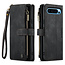 CaseMe - Hoesje geschikt voor Google Pixel 10 Pro XL - Vintage Wallet Book Case Ritssluiting - Met Magneetsluiting - Zwart