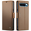 CaseMe - Hoesje geschikt voor Google Pixel 10 Pro XL - Retro Wallet Book Case - Met Magnetische Sluiting - Bruin