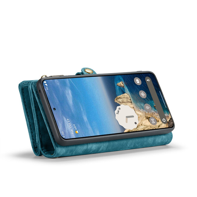 CaseMe - Telefoonhoesje geschikt voor Google Pixel 10 Pro XL - 2 in 1 Book Case en Back Cover - Blauw