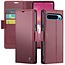 CaseMe - Hoesje geschikt voor Google Pixel 10 Pro XL - Retro Wallet Book Case - Met Magnetische Sluiting - Rood