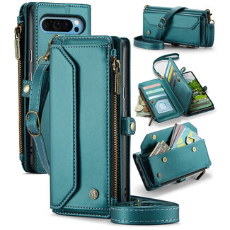 CaseMe CaseMe - Telefoonhoesje geschikt voor Google Pixel 10 Pro XL - Wallet Book Case met Schouder Strap - Groen