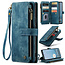 CaseMe - Hoesje geschikt voor Google Pixel 10 Pro XL - Vintage Wallet Book Case Ritssluiting - Met Magneetsluiting - Blauw