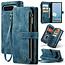 CaseMe - Hoesje geschikt voor Google Pixel 10 Pro XL - Vintage Wallet Book Case Ritssluiting - Met Magneetsluiting - Blauw