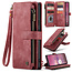 CaseMe - Hoesje geschikt voor Google Pixel 10 Pro XL - Vintage Wallet Book Case Ritssluiting - Met Magneetsluiting - Rood