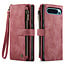 CaseMe - Hoesje geschikt voor Google Pixel 10 Pro XL - Vintage Wallet Book Case Ritssluiting - Met Magneetsluiting - Rood