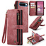 CaseMe - Hoesje geschikt voor Google Pixel 10 Pro XL - Vintage Wallet Book Case Ritssluiting - Met Magneetsluiting - Rood