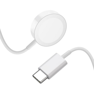 Case2go Case2go - Oplaadkabel geschikt voor Apple Watch Series 1/2/3/4/5/6/7/8/9/10/11/SE/Ultra/Ultra 2/Ultra 3 - USB-C kabel - 1.00 meter - Wit