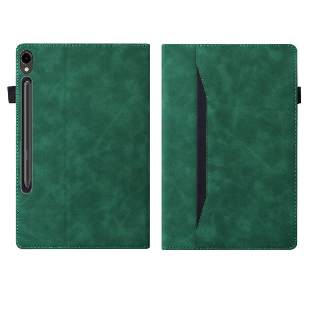 Case2go - Tablet hoes geschikt voor Samsung Galaxy Tab S10 Lite (2025) - 10.9 Inch - Business Wallet Book Case - Met pasjeshouder  - Groen
