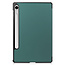 Case2go - Tablet hoes geschikt voor Samsung Galaxy Tab S10 Lite (2025) - 10.9 Inch - Tri-Fold Book Case - Auto/Wake functie - Donker Groen