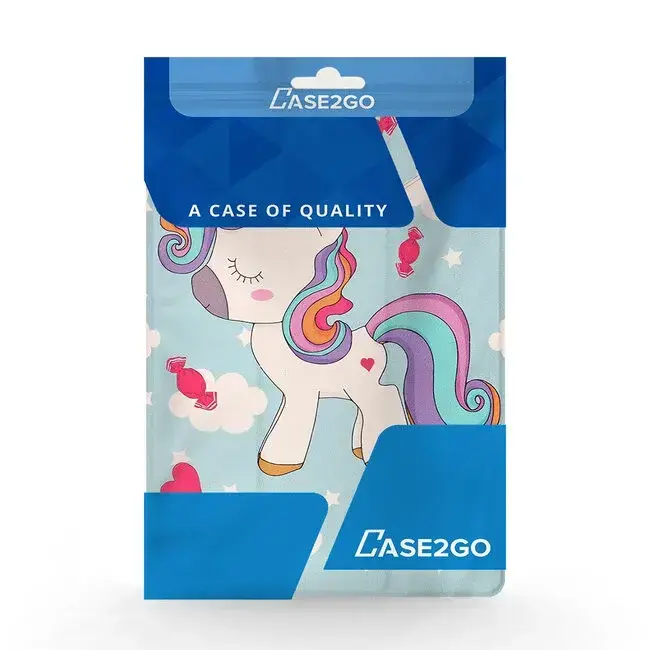 Case2go - Tablet hoes geschikt voor Samsung Galaxy Tab S10 Lite (2025) - 10.9 Inch - Tri-Fold Book Case - Auto/Wake functie - Eenhoorn