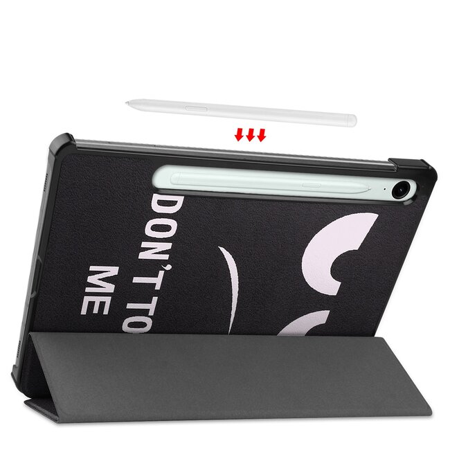 Case2go - Tablet hoes geschikt voor Samsung Galaxy Tab S10 Lite (2025) - 10.9 Inch - Tri-Fold Book Case - Auto/Wake functie - Don&#039;t Touch Me