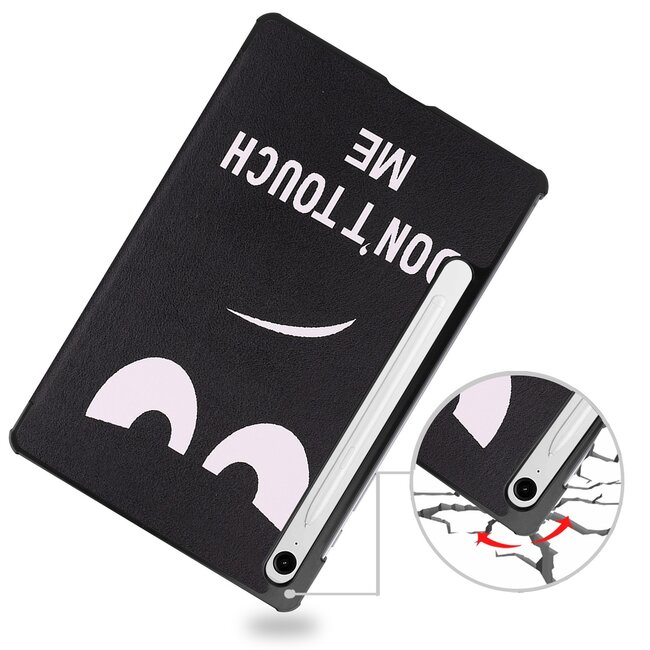 Case2go - Tablet hoes geschikt voor Samsung Galaxy Tab S10 Lite (2025) - 10.9 Inch - Tri-Fold Book Case - Auto/Wake functie - Don&#039;t Touch Me