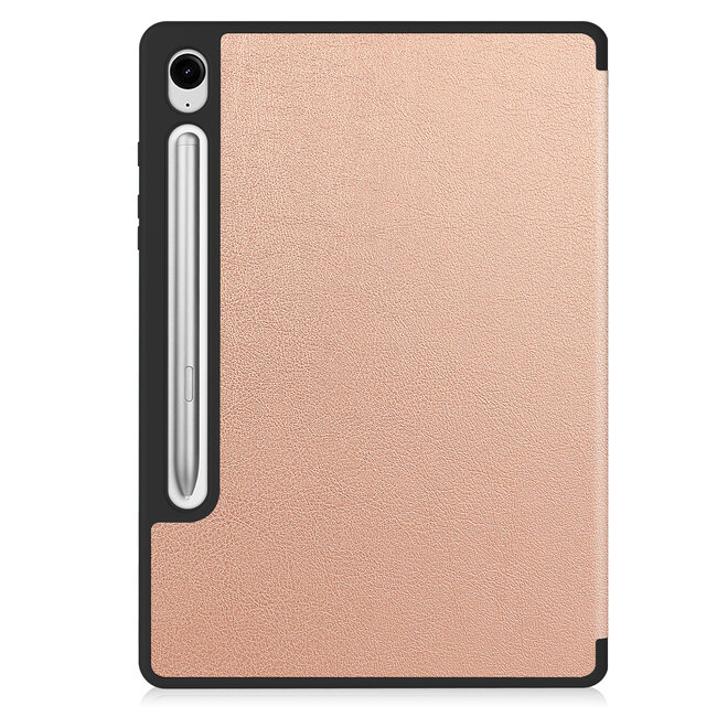 Case2go - Tablet hoes geschikt voor Samsung Galaxy Tab S10 Lite (2025) - 10.9 Inch - Tri-fold hoes met Auto/Wake functie en Magnetische sluiting - TPU Cover Met Pencil Houder - Rose Goud