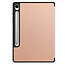 Case2go - Tablet hoes geschikt voor Samsung Galaxy Tab S10 Lite (2025) - 10.9 Inch - Tri-fold hoes met Auto/Wake functie en Magnetische sluiting - TPU Cover Met Pencil Houder - Rose Goud