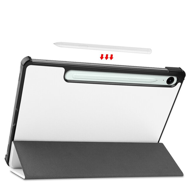 Case2go - Tablet hoes geschikt voor Samsung Galaxy Tab S10 Lite (2025) - 10.9 Inch - Tri-Fold Book Case - Auto/Wake functie - Wit