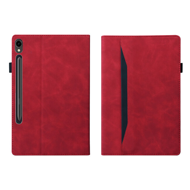Case2go - Tablet hoes geschikt voor Samsung Galaxy Tab S10 Lite (2025) - 10.9 Inch - Business Wallet Book Case - Met pasjeshouder  - Rood