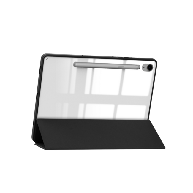 Case2go - Tablet hoes geschikt voor Samsung Galaxy Tab S10 Lite (2025) - 10.9 Inch - Acrylic Trifold case met Pencil houder - Zwart