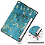 Case2go - Tablet hoes geschikt voor Samsung Galaxy Tab S10 Lite (2025) - 10.9 Inch - Tri-Fold Book Case - Auto/Wake functie - Witte Bloesem