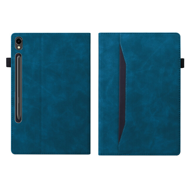 Case2go - Tablet hoes geschikt voor Samsung Galaxy Tab S10 Lite (2025) - 10.9 Inch - Business Wallet Book Case - Met pasjeshouder  - Blauw