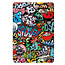 Case2go - Tablet hoes geschikt voor Samsung Galaxy Tab S10 Lite (2025) - 10.9 Inch - Tri-fold hoes met Auto/Wake functie en Magnetische sluiting - TPU Cover Met Pencil Houder - Grafitti
