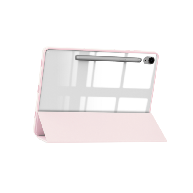 Case2go - Tablet hoes geschikt voor Samsung Galaxy Tab S10 Lite (2025) - 10.9 Inch - Acrylic Trifold case met Pencil houder - Roze
