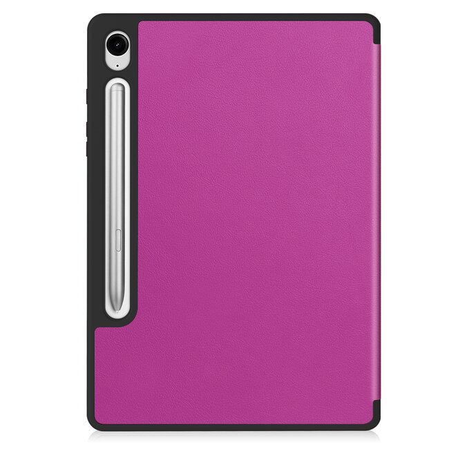 Case2go - Tablet hoes geschikt voor Samsung Galaxy Tab S10 Lite (2025) - 10.9 Inch - Tri-fold hoes met Auto/Wake functie en Magnetische sluiting - TPU Cover Met Pencil Houder - Paars