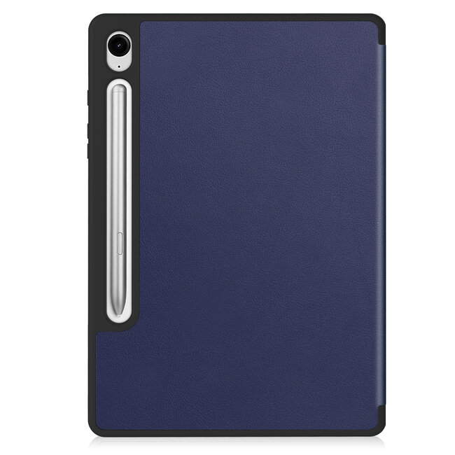 Case2go - Tablet hoes geschikt voor Samsung Galaxy Tab S10 Lite (2025) - 10.9 Inch - Tri-fold hoes met Auto/Wake functie en Magnetische sluiting - TPU Cover Met Pencil Houder - Donker Blauw