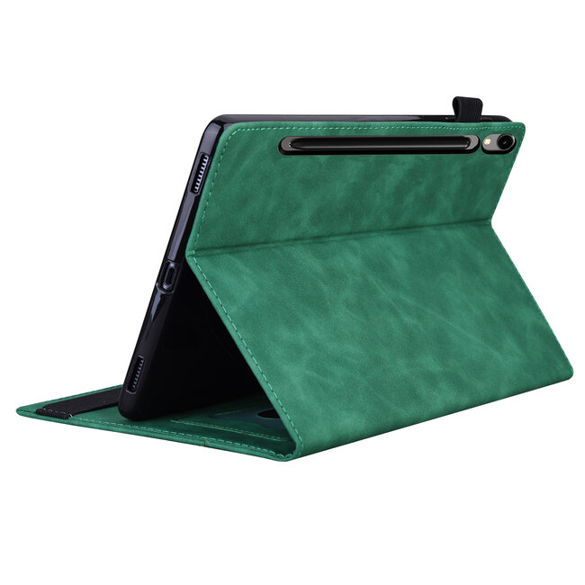 Case2go - Tablet hoes geschikt voor Samsung Galaxy Tab S10 Lite (2025) - 10.9 Inch - Business Wallet Book Case - Met pasjeshouder  - Groen