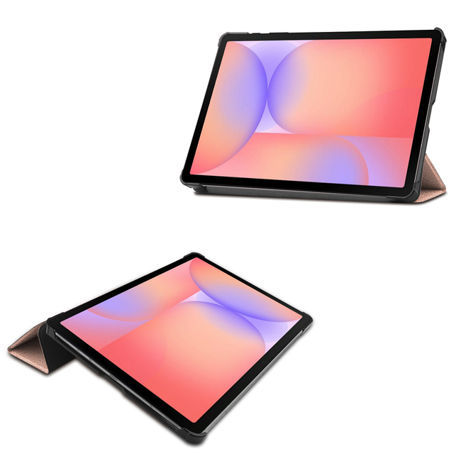 Case2go - Tablet hoes geschikt voor Samsung Galaxy Tab S10 Lite (2025) - 10.9 Inch - Tri-Fold Book Case - Auto/Wake functie - Rosegoud