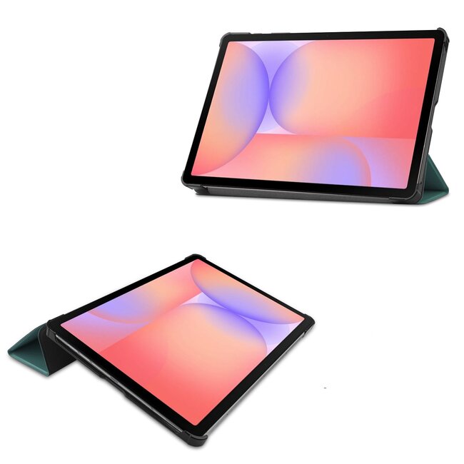 Case2go - Tablet hoes geschikt voor Samsung Galaxy Tab S10 Lite (2025) - 10.9 Inch - Tri-Fold Book Case - Auto/Wake functie - Donker Groen