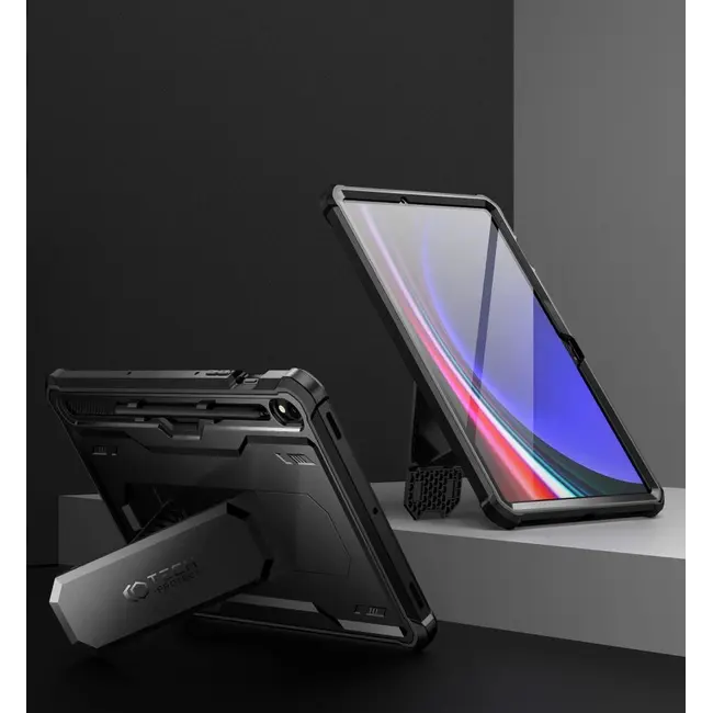 Tech-Protect - Tablet hoes geschikt voor Samsung Galaxy Tab S9 - Met Pencil Houder - Kevlar Pro Case  - Zwart