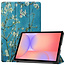 Case2go - Tablet hoes geschikt voor Samsung Galaxy Tab S10 Lite (2025) - 10.9 Inch - Tri-Fold Book Case - Auto/Wake functie - Witte Bloesem