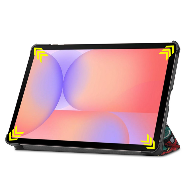 Case2go - Tablet hoes geschikt voor Samsung Galaxy Tab S10 Lite (2025) - 10.9 Inch - Tri-Fold Book Case - Auto/Wake functie - Graffiti